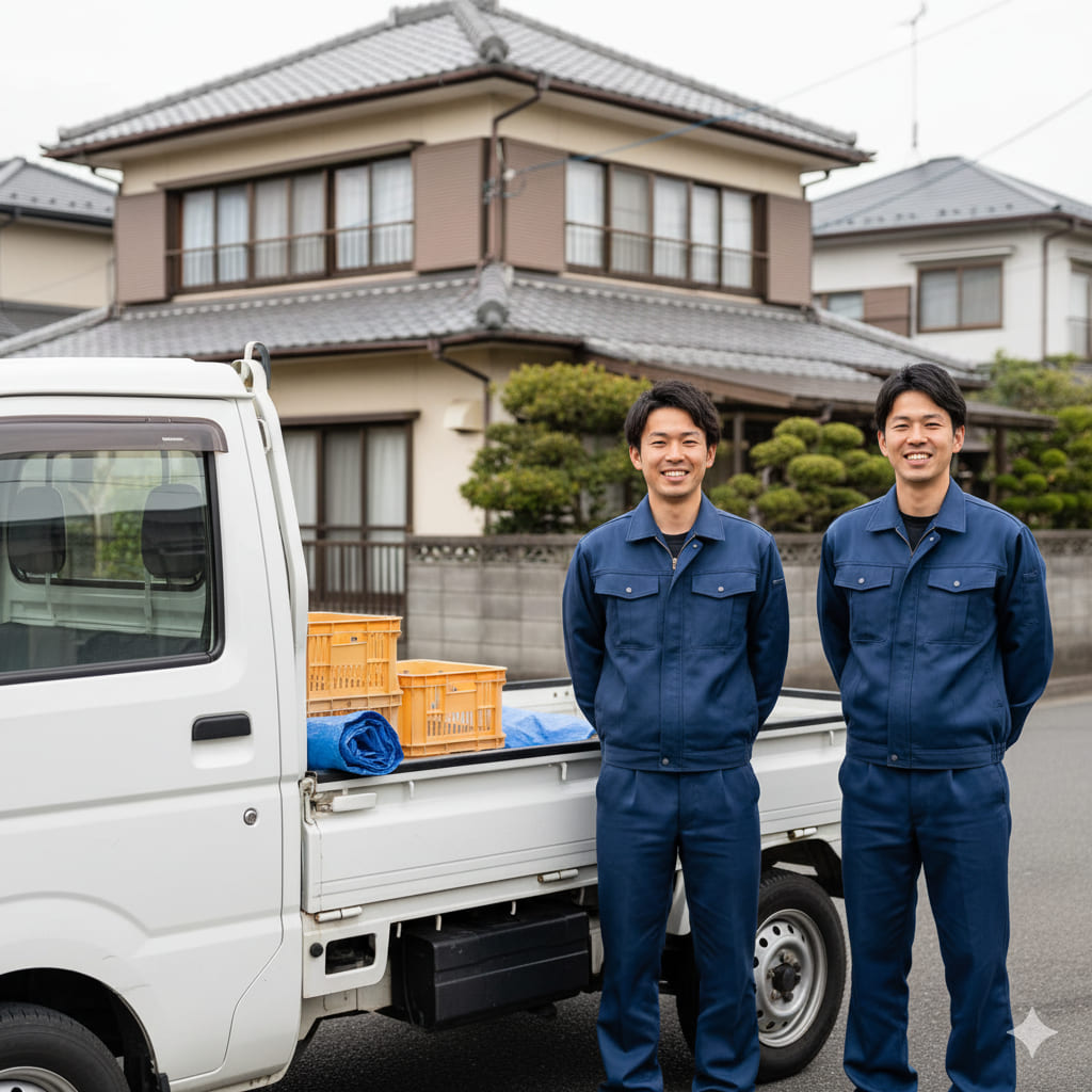 地元ヘルプのスタッフとトラック
